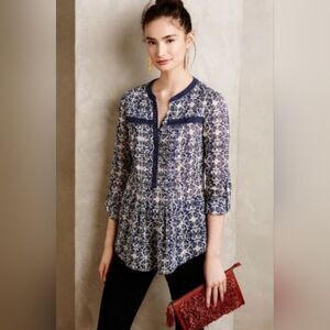 Anthropologie Maeve abella pintuck blouse 10